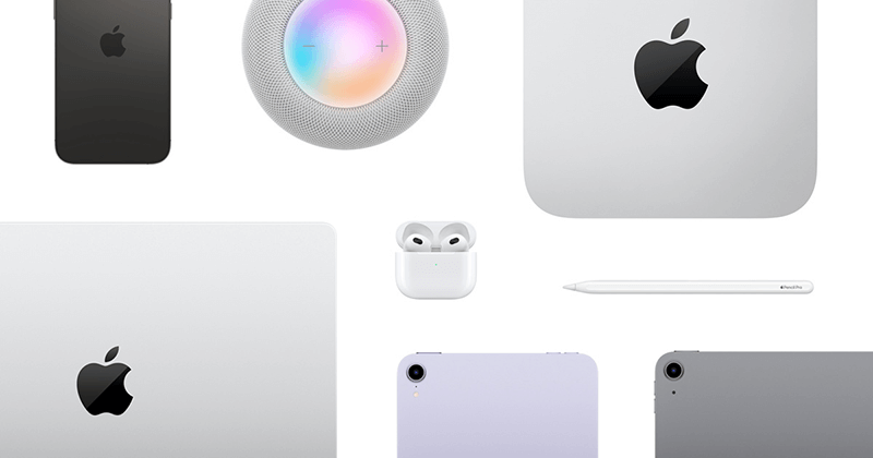 Muestra de diferentes productos de Apple