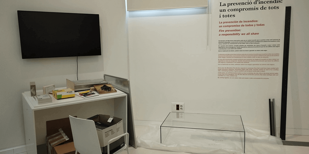 Sala de prevención de incendios pendiente de finalizar dentro del proyecto museográfico.