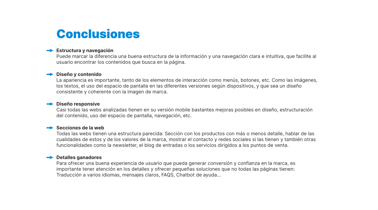 Imagen con las conclusiones del benchmark.