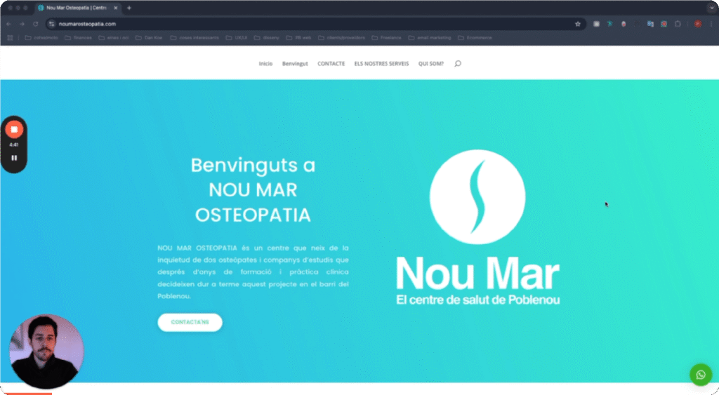 3a imagen landing page. Captura de un video mini auditoria en loom.